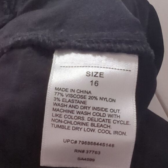 Rafaella Black Straight Cut Dress Pants - Picture 7 of 7